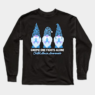 Child Abuse Prevention Awareness Month Blue Ribbon gift idea Long Sleeve T-Shirt